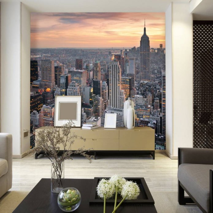 papel tapiz fotográfico con la imagen de la ciudad