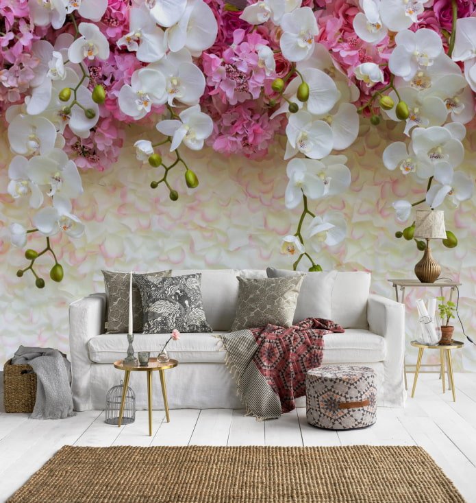 papel tapiz fotográfico con flores