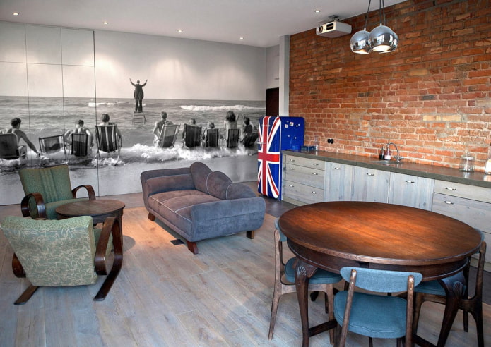 Fotomural para interiores estilo loft