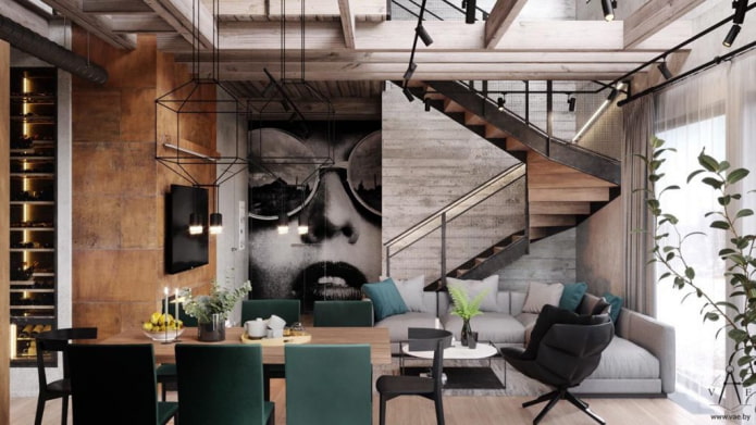 Fotomural para interiores estilo loft