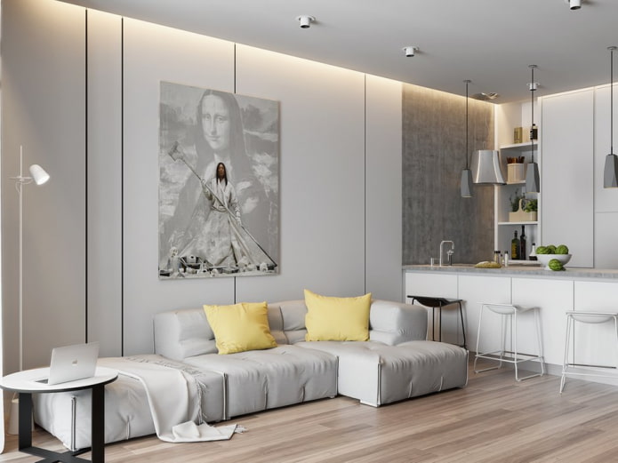 minimalismo en la cocina-salón