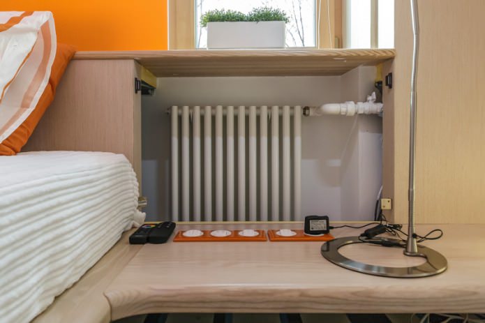 Ocultar la batería en un interior moderno