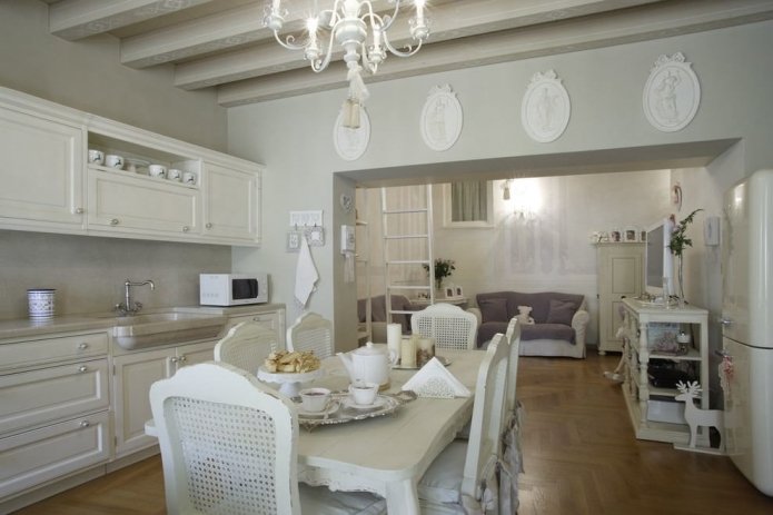 Diseño de interiores de cocina y salón