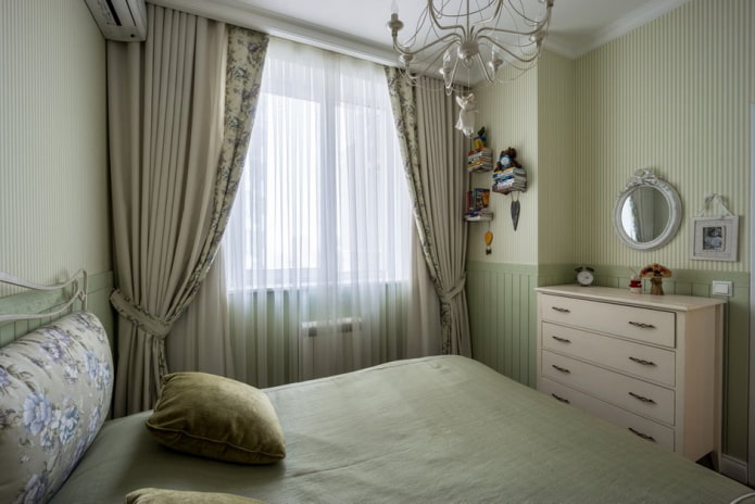 Dormitorio en tonos verdes