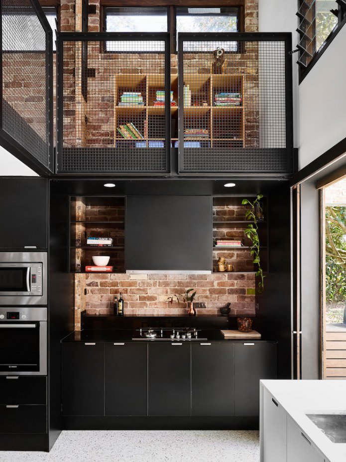 conjunto de cocina negro