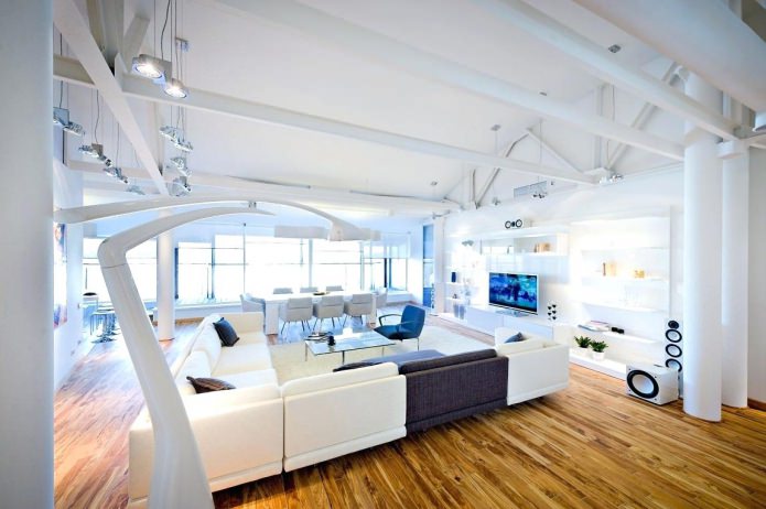 Living room in white tone