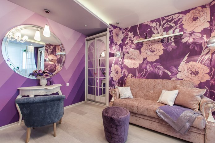 papel pintado morado complementario
