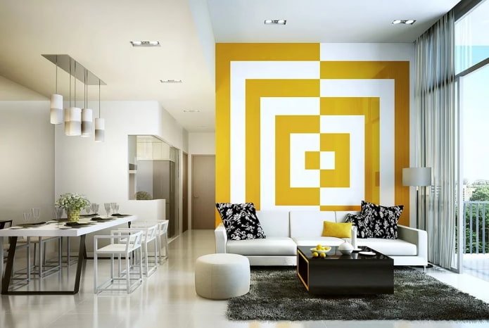 Papel tapiz 3D con geometría en el interior