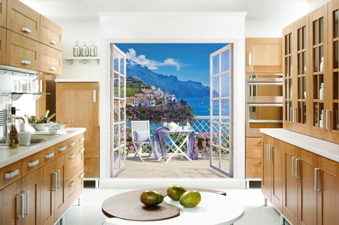 Papel pintado 3D para el interior de la cocina