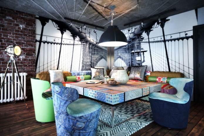 Papel tapiz 3D de estilo loft