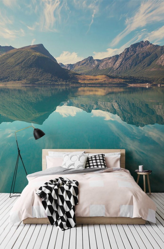 Fondo de pantalla 3D con naturaleza en el dormitorio