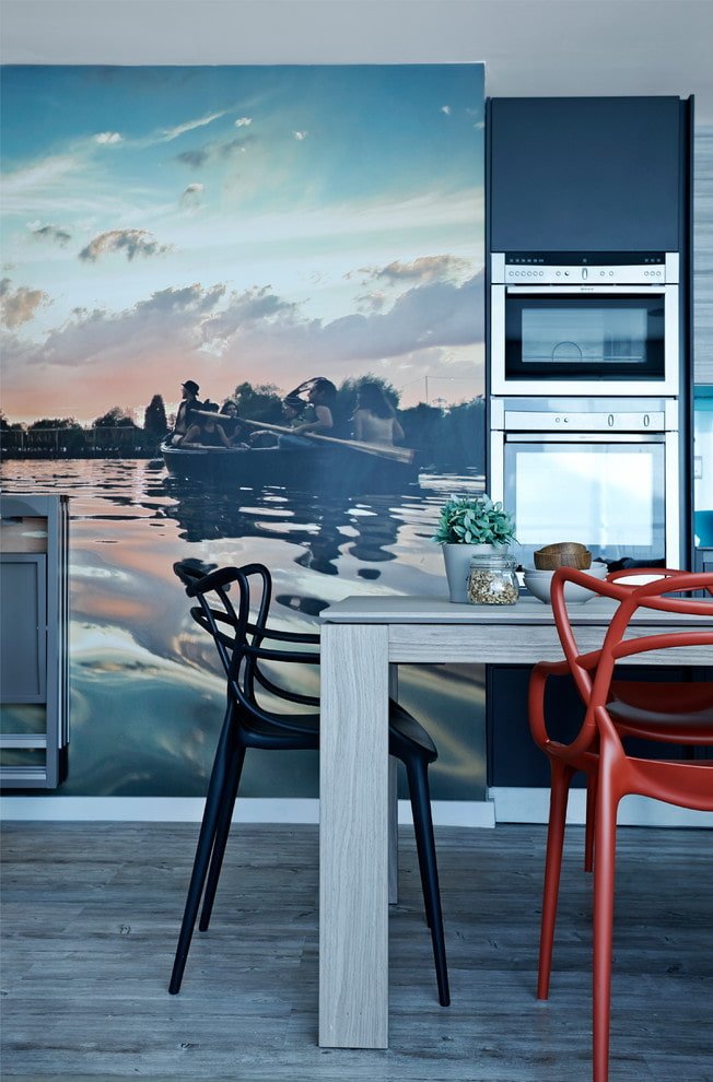 Papel pintado 3D para el interior de la cocina