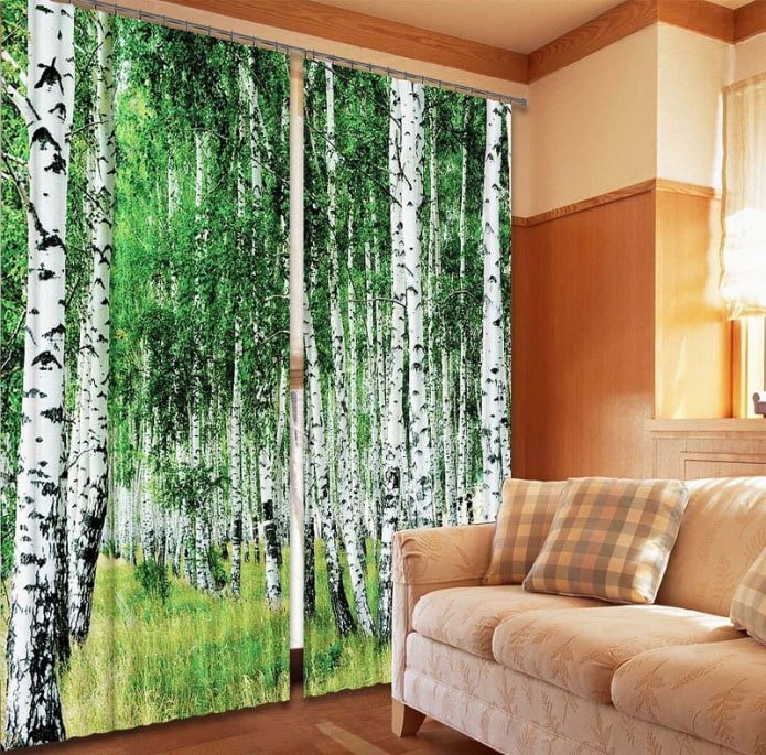 Cortinas 3D con abedul