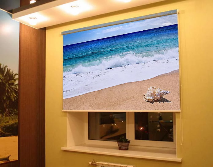Persianas enrollables 3D con imágenes del mar