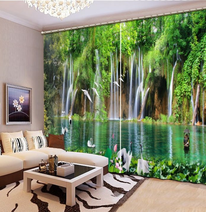 Cortinas 3D con imágenes de la naturaleza