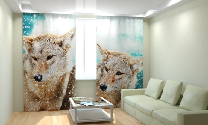 Cortinas 3D con la imagen de animales
