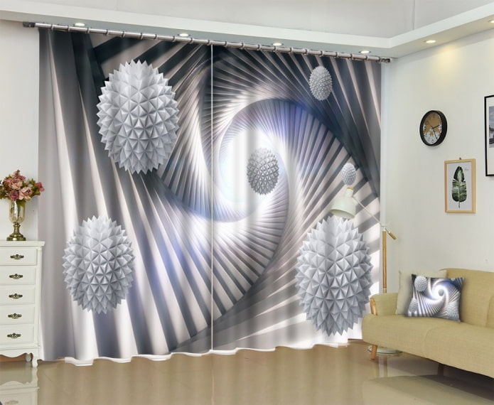 Cortinas 3D con abstracción