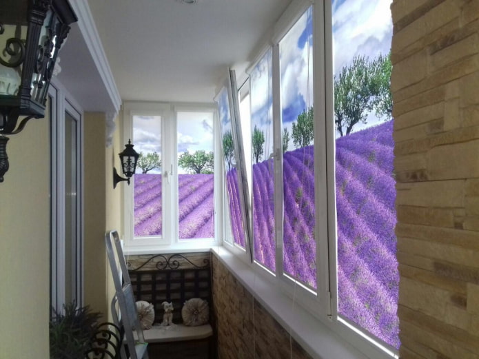 Persianas enrollables 3D con imágenes de campos provenzales
