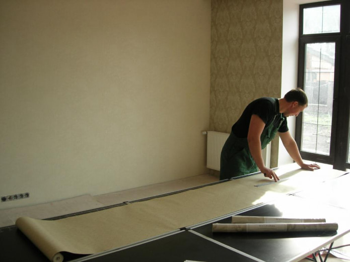 Medidas y preparación de las tiras de papel pintado