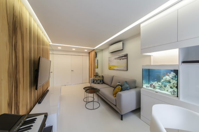 interior de un apartamento con un acuario