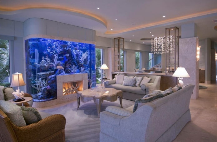 decoración de acuario de diseño
