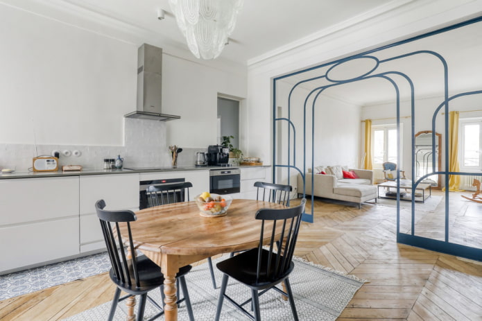 diseño de arco en el interior de la cocina
