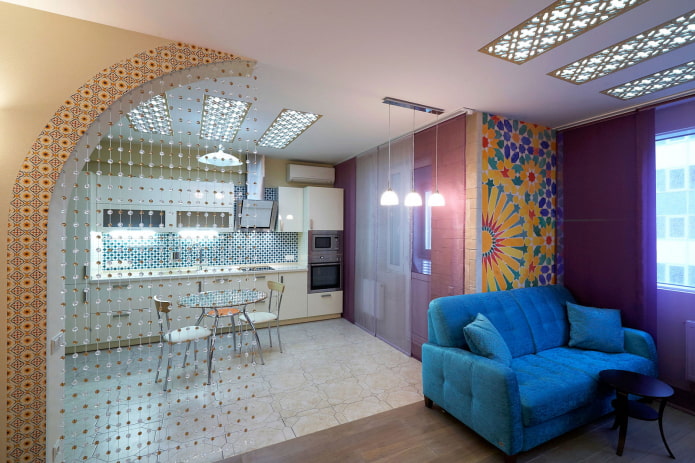 diseño de arco en el interior de la cocina