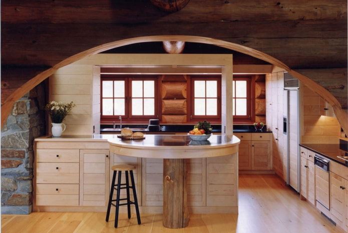 diseño de arco en el interior de la cocina