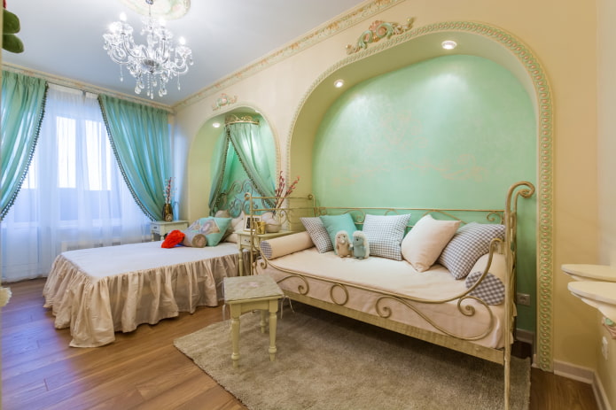 Arcos-nichos en la habitación infantil
