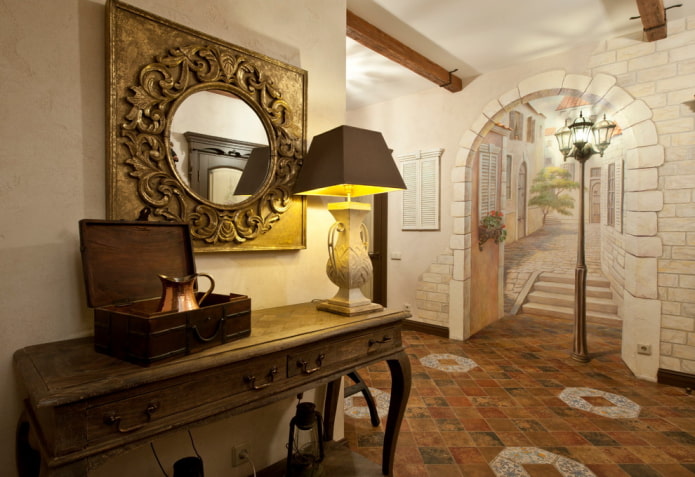 imitación de un arco en un apartamento mediante pintura