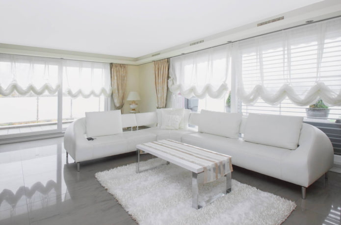 Cortinas austriacas de estilo moderno