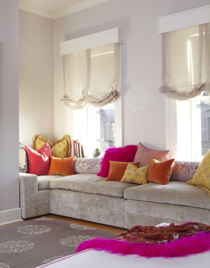 Cortinas austriacas beige