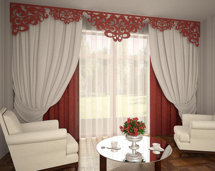 Lambrequín modular con figuras para interiores