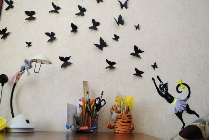 Mariposas 3D en la pared