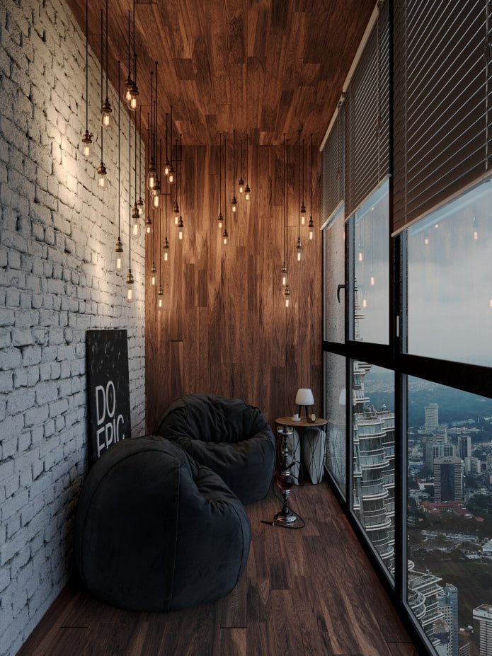 Iluminación para logias en estilo industrial