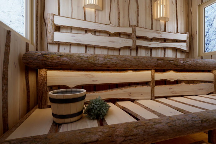 casa de baño en un estilo rural
