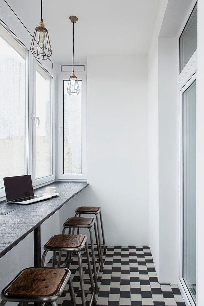 idea de diseño de balcón estilo loft