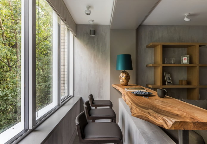 bar counter with a wood countertop
