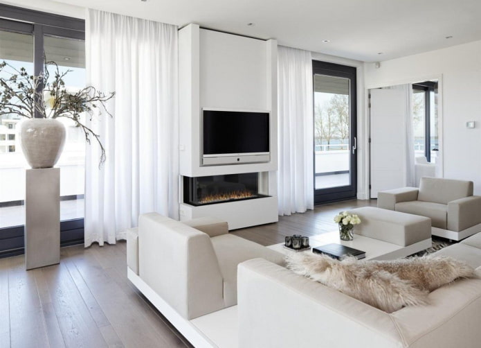Cortinas blancas para el salón