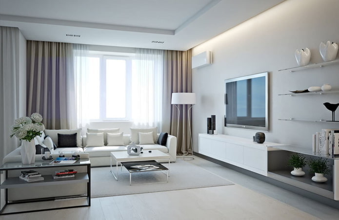 Cortinas blancas para el salón