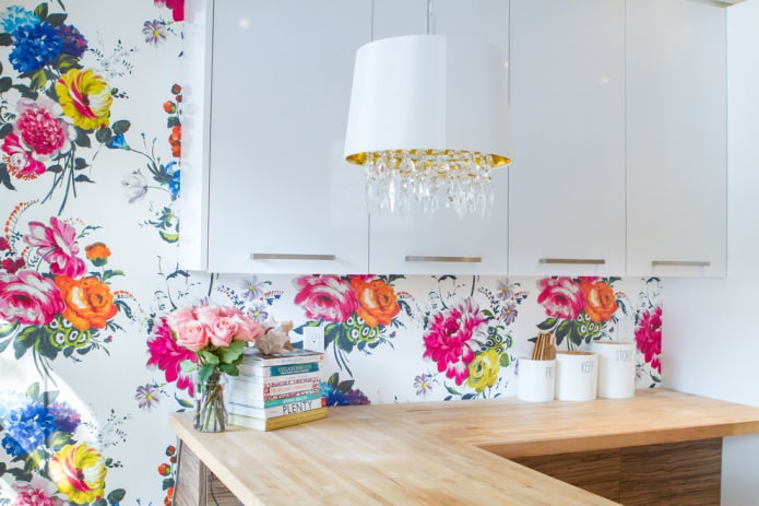 papel pintado con flores