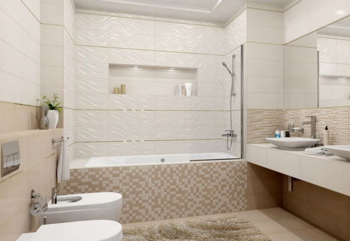disposición de azulejos en el interior del baño
