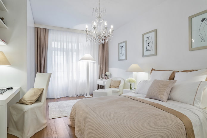 Textiles y decoración en el dormitorio en tonos blancos