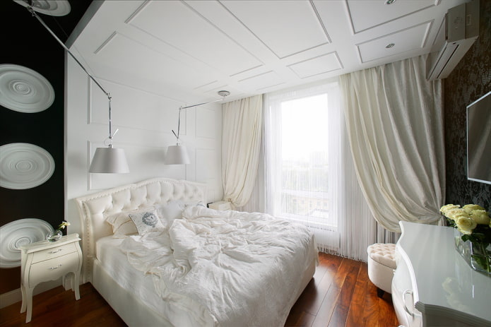 Decoración de dormitorio en tonos blancos