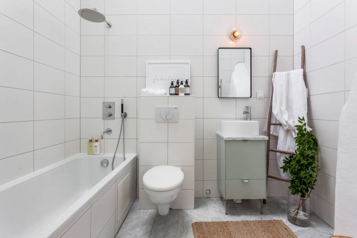 baño blanco de estilo escandinavo