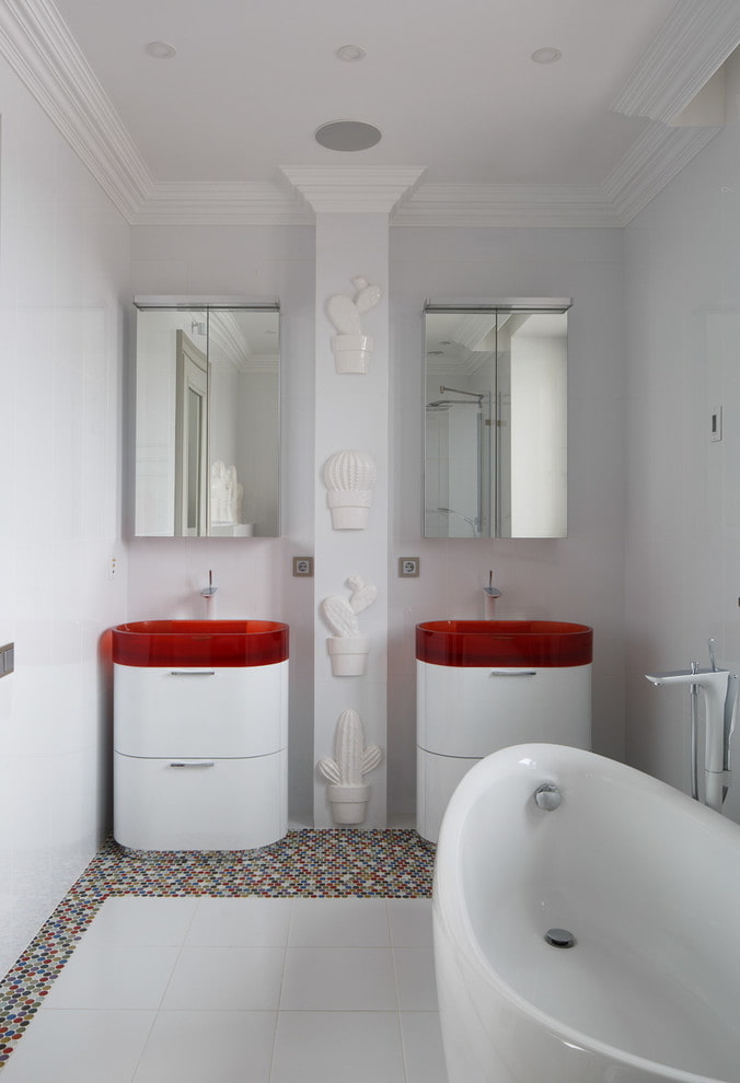 muebles de baño en tonos blancos