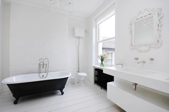 decoración interior de baño blanco