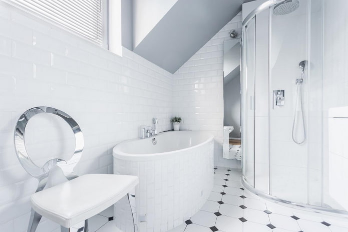 diseño interior de baño blanco