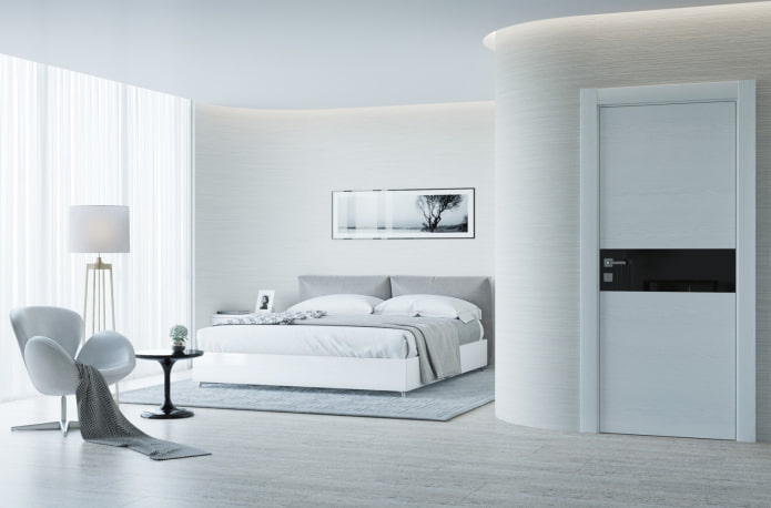 Puertas blancas en interiores de estilo minimalista