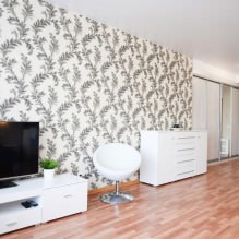 Papel pintado en blanco y negro en el salón: 55 fotos del interior - 13